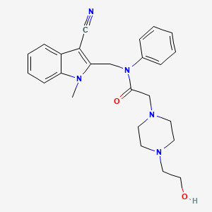 N-[(3-cyano-1-methylindol-2-yl)methyl]-2-[4-(2-hydroxyethyl)piperazin-1-yl]-N-phenylacetamide