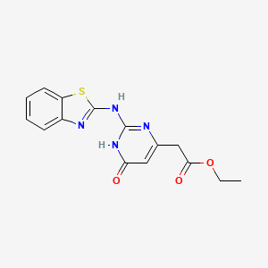 molecular formula C15H14N4O3S B15149106 Ethyl [2-(1,3-benzothiazol-2-ylamino)-6-oxo-3,6-dihydropyrimidin-4-yl]acetate CAS No. 5709-85-3