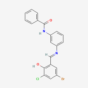 N-(3-{[(E)-(5-bromo-3-chloro-2-hydroxyphenyl)methylidene]amino}phenyl)benzamide