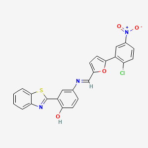 2-(1,3-benzothiazol-2-yl)-4-({(E)-[5-(2-chloro-5-nitrophenyl)furan-2-yl]methylidene}amino)phenol