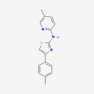 molecular formula C16H15N3S B15149127 5-methyl-N-[4-(4-methylphenyl)-1,3-thiazol-2-yl]pyridin-2-amine 