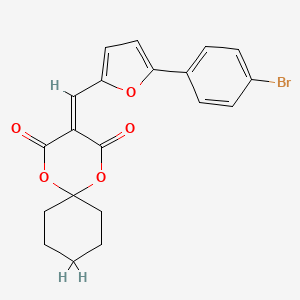 molecular formula C20H17BrO5 B15149129 3-{[5-(4-Bromophenyl)furan-2-yl]methylidene}-1,5-dioxaspiro[5.5]undecane-2,4-dione 