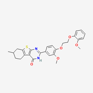 2-{3-methoxy-4-[2-(2-methoxyphenoxy)ethoxy]phenyl}-7-methyl-5,6,7,8-tetrahydro[1]benzothieno[2,3-d]pyrimidin-4(3H)-one