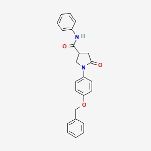 molecular formula C24H22N2O3 B15149202 1-[4-(benzyloxy)phenyl]-5-oxo-N-phenylpyrrolidine-3-carboxamide 