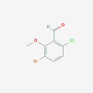 molecular formula C8H6BrClO2 B15149220 3-Bromo-6-chloro-2-methoxybenzaldehyde 