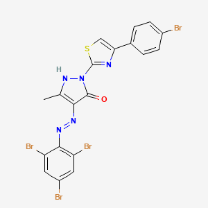 (4Z)-2-[4-(4-bromophenyl)-1,3-thiazol-2-yl]-5-methyl-4-[2-(2,4,6-tribromophenyl)hydrazinylidene]-2,4-dihydro-3H-pyrazol-3-one