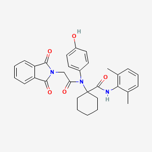 molecular formula C31H31N3O5 B15149242 N-(2,6-dimethylphenyl)-1-{[(1,3-dioxo-1,3-dihydro-2H-isoindol-2-yl)acetyl](4-hydroxyphenyl)amino}cyclohexanecarboxamide 