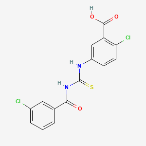 2-Chloro-5-({[(3-chlorophenyl)carbonyl]carbamothioyl}amino)benzoic acid