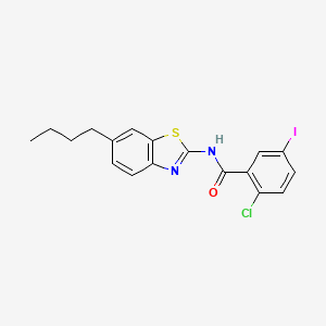 N-(6-butyl-1,3-benzothiazol-2-yl)-2-chloro-5-iodobenzamide