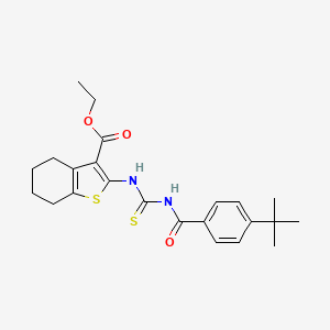 molecular formula C23H28N2O3S2 B15149272 Ethyl 2-({[(4-tert-butylphenyl)carbonyl]carbamothioyl}amino)-4,5,6,7-tetrahydro-1-benzothiophene-3-carboxylate 