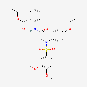 ethyl 2-({N-[(3,4-dimethoxyphenyl)sulfonyl]-N-(4-ethoxyphenyl)glycyl}amino)benzoate