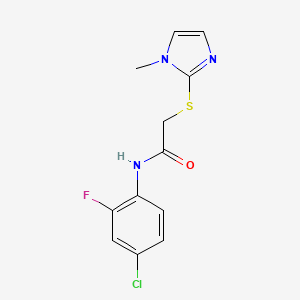 N-(4-chloro-2-fluorophenyl)-2-[(1-methyl-1H-imidazol-2-yl)sulfanyl]acetamide