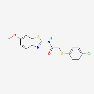 2-[(4-chlorophenyl)sulfanyl]-N-(6-methoxy-1,3-benzothiazol-2-yl)acetamide