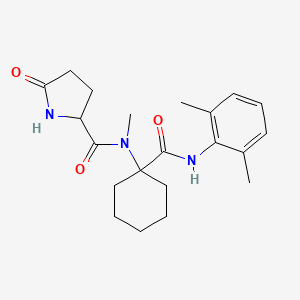 molecular formula C21H29N3O3 B15149332 N-{1-[(2,6-dimethylphenyl)carbamoyl]cyclohexyl}-N-methyl-5-oxoprolinamide 