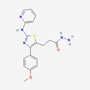 3-[4-(4-Methoxyphenyl)-2-(pyridin-2-ylamino)-1,3-thiazol-5-yl]propanehydrazide