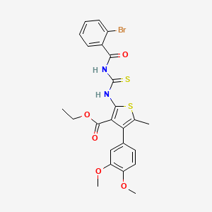 molecular formula C24H23BrN2O5S2 B15149402 Ethyl 2-({[(2-bromophenyl)carbonyl]carbamothioyl}amino)-4-(3,4-dimethoxyphenyl)-5-methylthiophene-3-carboxylate 