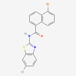 molecular formula C18H10BrClN2OS B15149411 5-bromo-N-(6-chloro-1,3-benzothiazol-2-yl)naphthalene-1-carboxamide 