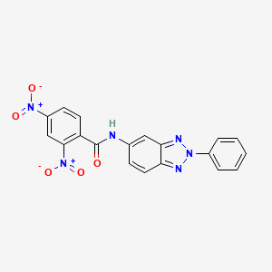 molecular formula C19H12N6O5 B15149420 2,4-dinitro-N-(2-phenyl-2H-benzotriazol-5-yl)benzamide 