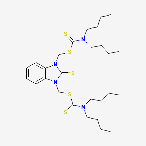 molecular formula C27H44N4S5 B15149421 (2-thioxo-1H-benzimidazole-1,3(2H)-diyl)dimethanediyl bis(dibutylcarbamodithioate) 