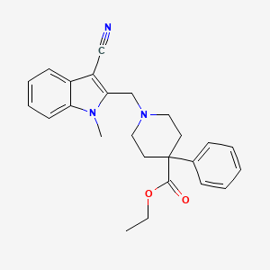 Ethyl 1-[(3-cyano-1-methylindol-2-yl)methyl]-4-phenylpiperidine-4-carboxylate