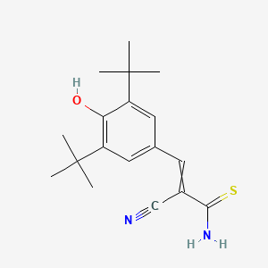 molecular formula C18H24N2OS B15149445 3-Amino-2-[(3,5-ditert-butyl-4-oxo-1-cyclohexa-2,5-dienylidene)methyl]-3-mercapto-2-propenenitrile 