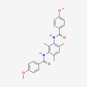 molecular formula C25H26N2O4 B15149448 4-Methoxy-N-[3-(4-methoxybenzamido)-2,4,6-trimethylphenyl]benzamide 