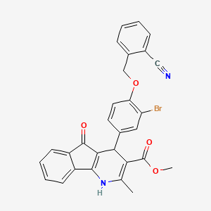 methyl 4-{3-bromo-4-[(2-cyanobenzyl)oxy]phenyl}-2-methyl-5-oxo-4,5-dihydro-1H-indeno[1,2-b]pyridine-3-carboxylate