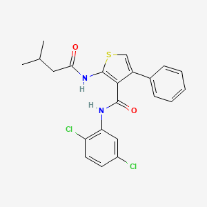 molecular formula C22H20Cl2N2O2S B15149494 N-(2,5-dichlorophenyl)-2-[(3-methylbutanoyl)amino]-4-phenylthiophene-3-carboxamide 