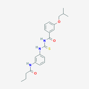 molecular formula C22H27N3O3S B15149510 N-{[3-(butanoylamino)phenyl]carbamothioyl}-3-(2-methylpropoxy)benzamide 