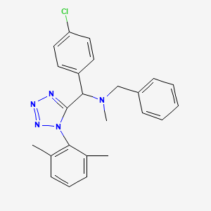 molecular formula C24H24ClN5 B15149528 N-benzyl-1-(4-chlorophenyl)-1-[1-(2,6-dimethylphenyl)-1H-tetrazol-5-yl]-N-methylmethanamine 