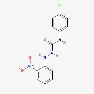 molecular formula C13H11ClN4O3 B15149535 N-(4-chlorophenyl)-2-(2-nitrophenyl)hydrazinecarboxamide 