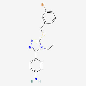 molecular formula C17H17BrN4S B15149537 4-{5-[(3-bromobenzyl)sulfanyl]-4-ethyl-4H-1,2,4-triazol-3-yl}aniline 