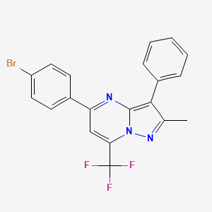 molecular formula C20H13BrF3N3 B15149569 5-(4-Bromophenyl)-2-methyl-3-phenyl-7-(trifluoromethyl)pyrazolo[1,5-a]pyrimidine 