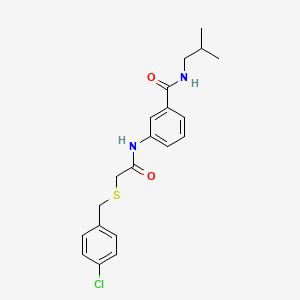 molecular formula C20H23ClN2O2S B15149586 3-({[(4-chlorobenzyl)sulfanyl]acetyl}amino)-N-(2-methylpropyl)benzamide 