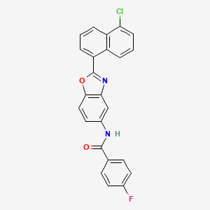 molecular formula C24H14ClFN2O2 B15149607 N-[2-(5-chloronaphthalen-1-yl)-1,3-benzoxazol-5-yl]-4-fluorobenzamide 