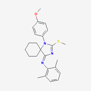 molecular formula C24H29N3OS B15149621 N-[(4E)-1-(4-methoxyphenyl)-2-(methylsulfanyl)-1,3-diazaspiro[4.5]dec-2-en-4-ylidene]-2,6-dimethylaniline 