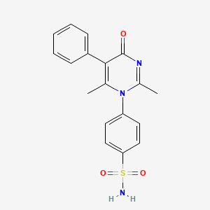 molecular formula C18H17N3O3S B15149678 4-(2,6-Dimethyl-4-oxo-5-phenylpyrimidin-1-yl)benzenesulfonamide 