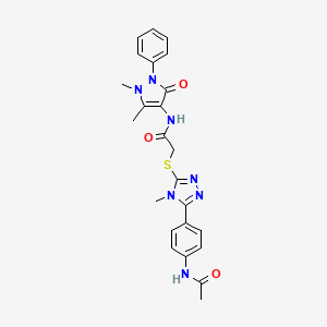 2-({5-[4-(acetylamino)phenyl]-4-methyl-4H-1,2,4-triazol-3-yl}sulfanyl)-N-(1,5-dimethyl-3-oxo-2-phenyl-2,3-dihydro-1H-pyrazol-4-yl)acetamide