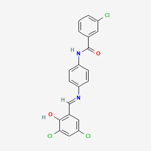 3-chloro-N-(4-{[(E)-(3,5-dichloro-2-hydroxyphenyl)methylidene]amino}phenyl)benzamide