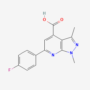 molecular formula C15H12FN3O2 B15149725 6-(4-Fluorophenyl)-1,3-dimethyl-1H-pyrazolo-[3,4-b]-pyridine-4-carboxylic acid 