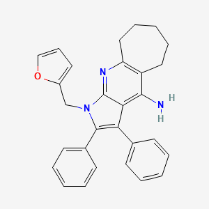 1-(Furan-2-ylmethyl)-2,3-diphenyl-1,5,6,7,8,9-hexahydrocyclohepta[b]pyrrolo[3,2-e]pyridin-4-amine