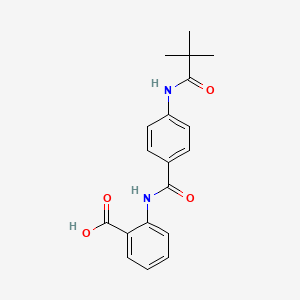 molecular formula C19H20N2O4 B15149791 2-[({4-[(2,2-Dimethylpropanoyl)amino]phenyl}carbonyl)amino]benzoic acid 