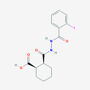 molecular formula C15H17IN2O4 B15149833 (1R,2S)-2-({2-[(2-iodophenyl)carbonyl]hydrazinyl}carbonyl)cyclohexanecarboxylic acid 