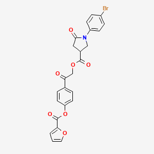 2-{4-[(Furan-2-ylcarbonyl)oxy]phenyl}-2-oxoethyl 1-(4-bromophenyl)-5-oxopyrrolidine-3-carboxylate