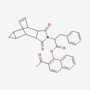 2-acetylnaphthalen-1-yl 2-(1,3-dioxooctahydro-4,6-ethenocyclopropa[f]isoindol-2(1H)-yl)-3-phenylpropanoate