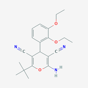 2-amino-6-tert-butyl-4-(2,3-diethoxyphenyl)-4H-pyran-3,5-dicarbonitrile