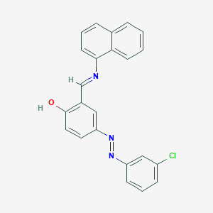 molecular formula C23H16ClN3O B15149885 4-[(E)-(3-chlorophenyl)diazenyl]-2-[(E)-(naphthalen-1-ylimino)methyl]phenol 