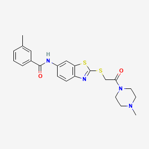 3-methyl-N-(2-{[2-(4-methylpiperazin-1-yl)-2-oxoethyl]sulfanyl}-1,3-benzothiazol-6-yl)benzamide