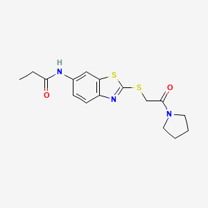 N-(2-{[2-oxo-2-(pyrrolidin-1-yl)ethyl]sulfanyl}-1,3-benzothiazol-6-yl)propanamide