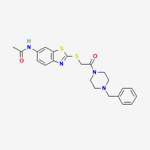 N-(2-{[2-(4-benzylpiperazin-1-yl)-2-oxoethyl]sulfanyl}-1,3-benzothiazol-6-yl)acetamide